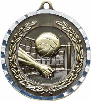 Diamond Cut Volleyball Award Medal #2