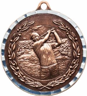 Diamond Cut Male Golf Award Medal #4