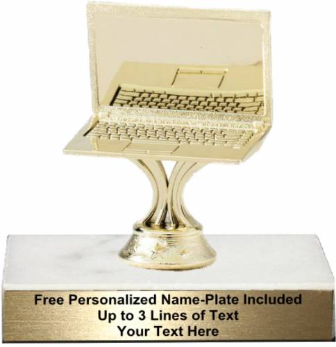 4 1/4" Gold Computer Laptop Trophy Kit