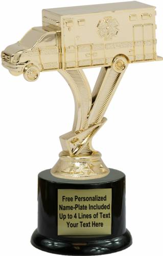 6 1/2" Gold Ambulance Trophy Kit with Pedestal Base