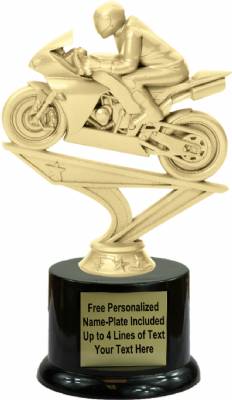 7 1/4" Racing Motorcycle Trophy Kit with Pedestal Base