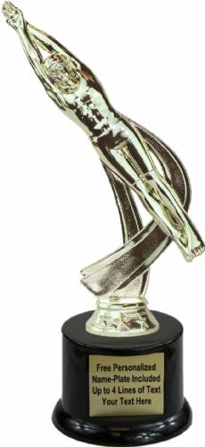 9" Motion Series Male Swimmer Trophy Kit with Pedestal Base