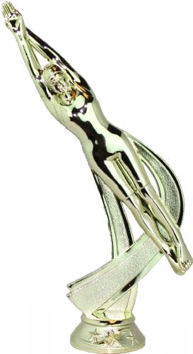 7" Motion Series Female Swimmer Gold Trophy Figure