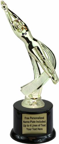 9" Motion Series Female Swimmer Trophy Kit with Pedestal Base