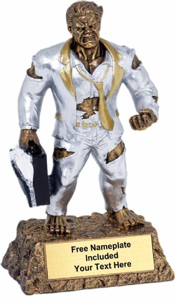 6 3/4" Monster Hand Painted Resin Salesman Trophy