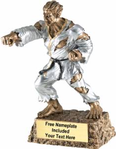 6 3/4" Monster Hand Painted Resin Karate Trophy