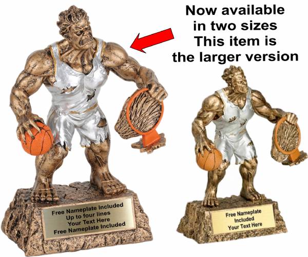 9" Large Monster Hand Painted Resin Basketball Trophy #3