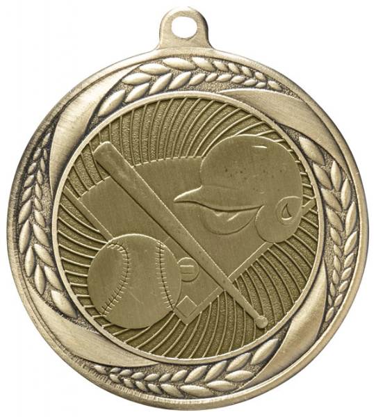 2 1/4" Baseball Laurel Wreath Award Medal #2