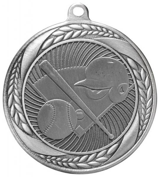 2 1/4" Baseball Laurel Wreath Award Medal #3