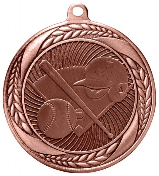 2 1/4" Baseball Laurel Wreath Award Medal #4