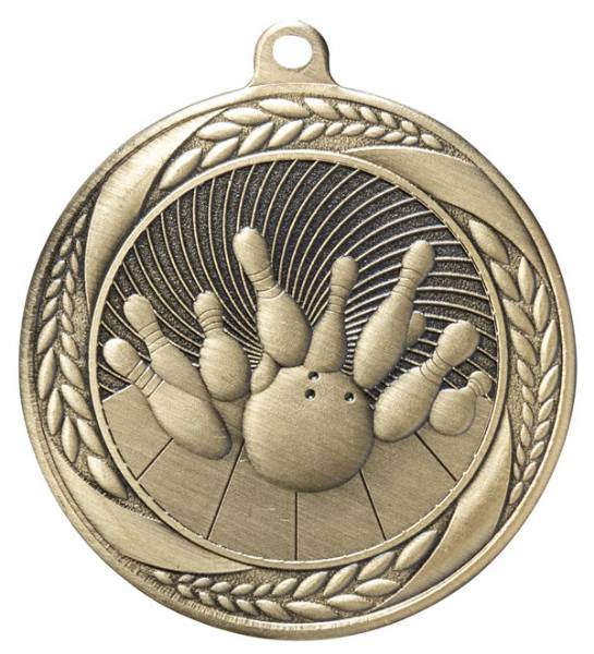 2 1/4" Bowling Laurel Wreath Award Medal #2