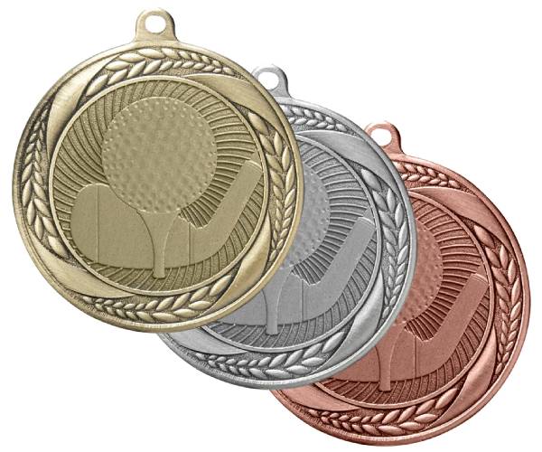 2 1/4" Golf Laurel Wreath Award Medal