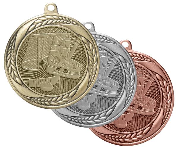 2 1/4" Hockey Laurel Wreath Award Medal