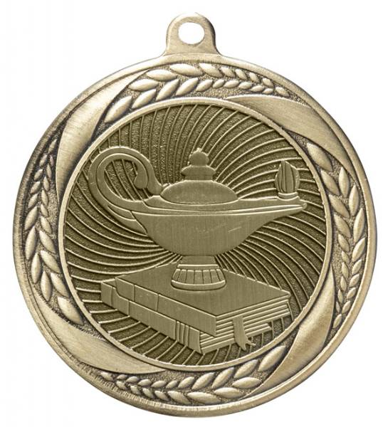 2 1/4" Lamp of Knowledge Laurel Wreath Award Medal #2