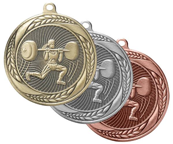 2 1/4" Female Weightlifting Laurel Wreath Award Medal