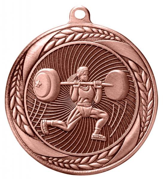 2 1/4" Female Weightlifting Laurel Wreath Award Medal #4