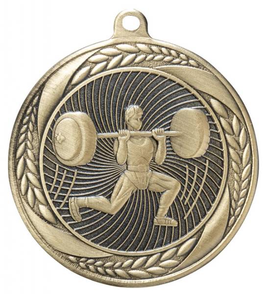 2 1/4" Male Weightlifting Laurel Wreath Award Medal #2