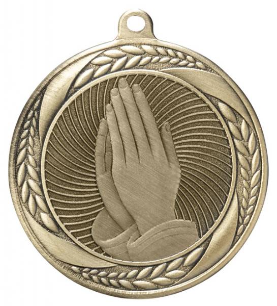 2 1/4" Praying Hands Laurel Wreath Award Medal