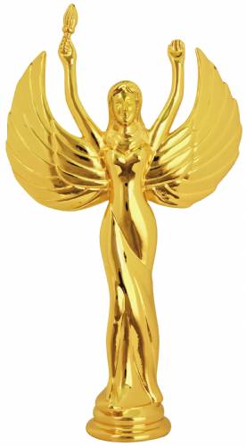 8 3/4" Metal Victory Female Gold Trophy Figure