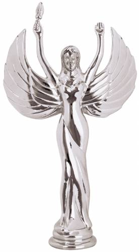 8 3/4" Metal Victory Female Silver Trophy Figure