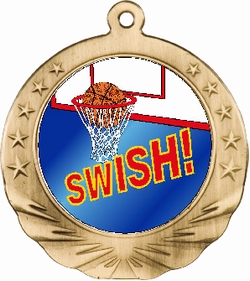 3D Basketball Motion Award Medal 2 3/4"
