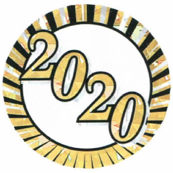 2" Sunburst 2020 Mylar Trophy Insert