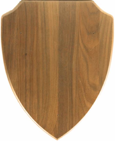 8 1/2" x 10 1/2" Walnut Shield Plaque Blank with Plate #2