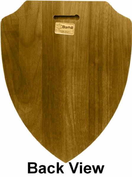 8 1/2" x 10 1/2" Walnut Shield Plaque with Engraving #3