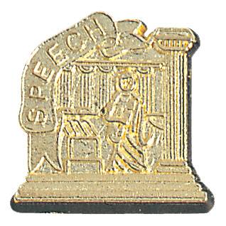 Gold Speech Chenille Insignia Pin - Metal