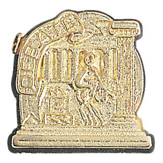 Gold Debate Chenille Insignia Pin - Metal