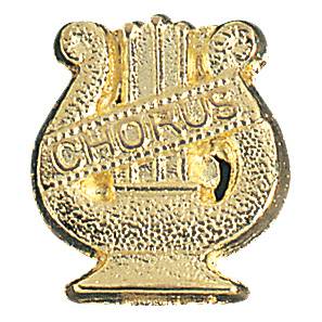 Gold Chorus Lapel Chenille Insignia Pin - Metal