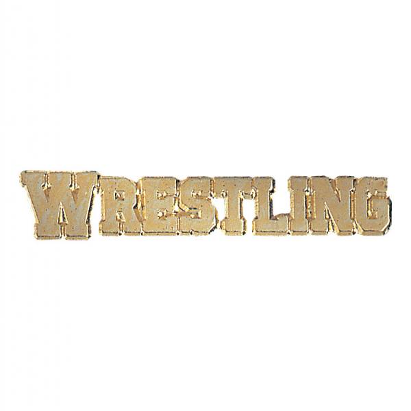 Gold Wrestling Lapel Chenille Insignia Pin - Metal