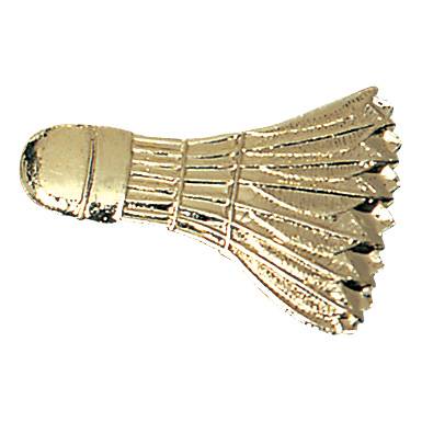 Gold Shuttlecock Chenille Insignia Pin - Metal