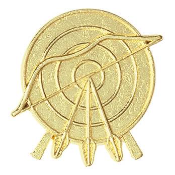 Gold Archery Lapel Chenille Insignia Pin - Metal