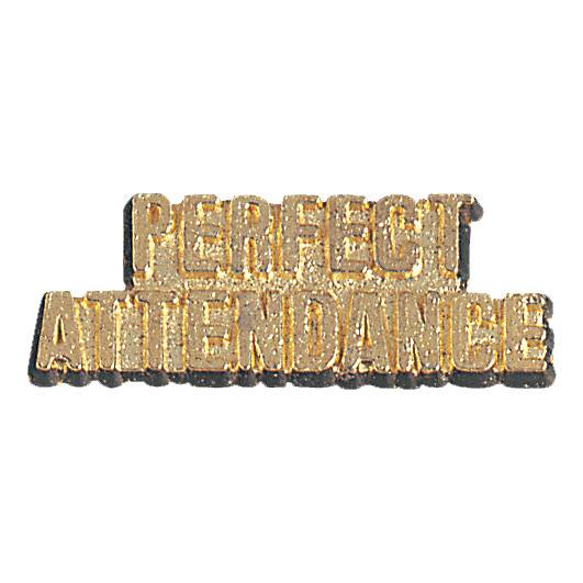 Gold Perfect Attendance Lapel Chenille Insignia Pin - Metal