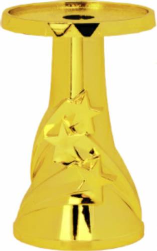 3" Gold 3D Star Round Pedestal