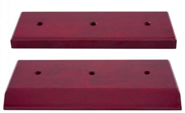 High Gloss Mahogany Finish Slant Front 2 Post Trophy Base and Lid Set