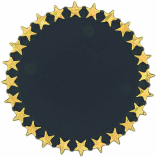 2 1/2" Black / Gold Star Plaque Mount with 2" Insert Holder