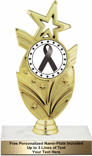 7 1/2"  Black Ribbon Awareness Trophy Kit