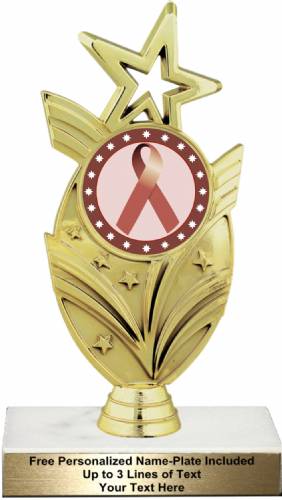 7 1/2" Brown Ribbon Awareness Trophy Kit