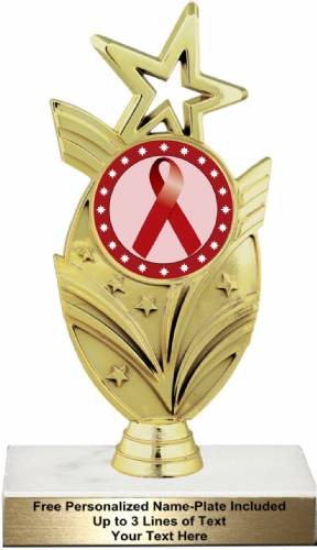 7 1/2" Burgundy Ribbon Awareness Trophy Kit