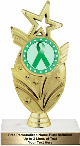 7 1/2" Green Ribbon Awareness Trophy Kit