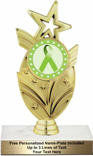 7 1/2" Lime Green Ribbon Awareness Trophy Kit