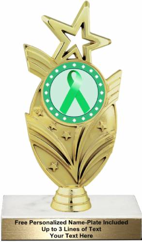 7 1/2" Light Green Ribbon Awareness Trophy Kit
