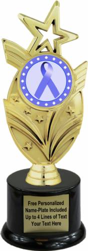 8 3/4" Lavender Ribbon Awareness Trophy Kit with Pedestal Base