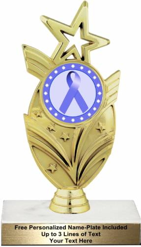 7 1/2" Periwinkle Ribbon Awareness Trophy Kit
