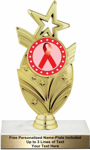 7 1/2" Red Ribbon Awareness Trophy Kit