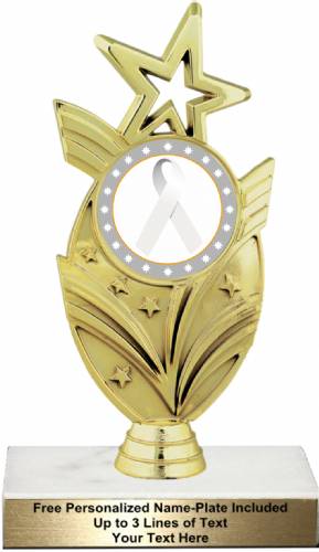 7 1/2" White Ribbon Awareness Trophy Kit