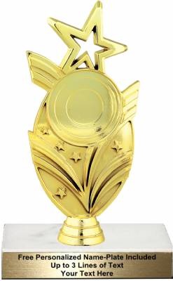 7 1/2" Oval Star 2" Insert Holder Trophy Kit