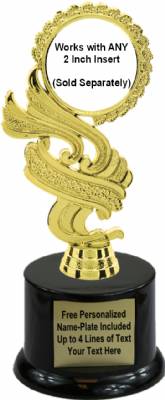 7 3/4" - 2" Insert Holder "Swirl" Trophy Kit with Pedestal Base #2